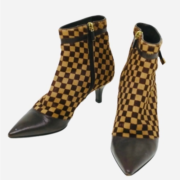 Louis VUITTON Damier Sauvage Heeled Boots - Size 6 - 6.5 - Picture 1 of 14